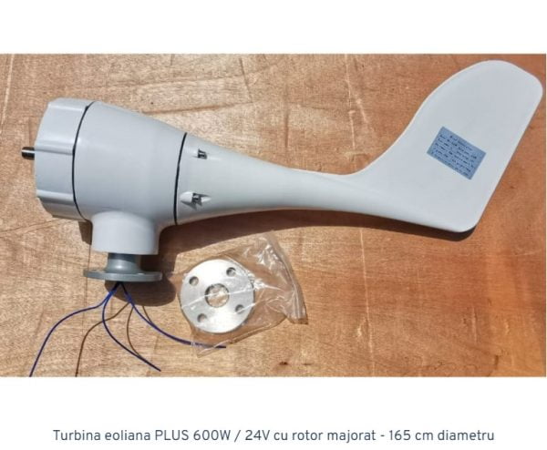 Turbina eoliana PLUS 600W 24V cu rotor majorat 2